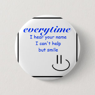 Lächeln an Ihrem Namen Button