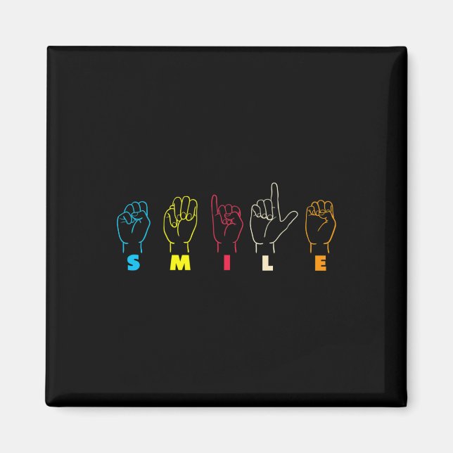 Lächeln ASL Alphabet American Sing Language ASL Te Magnet (Vorne)