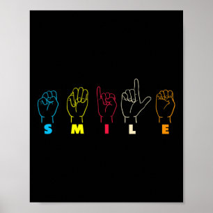 Lächeln ASL Alphabet American Sing Language ASL Te Poster