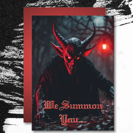 Lächeln Beängstigend Red Mit Augen Crawling Devil Einladung