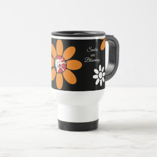 Lächeln blühen Niedliche Hunde Orange Blume Reisebecher