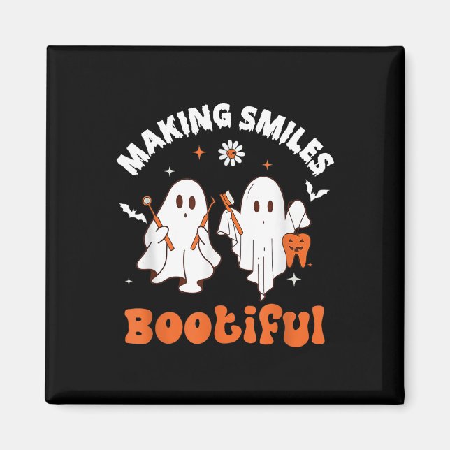Lächeln bootiful Funny Ghost Dentist Hallowe Magnet (Vorne)