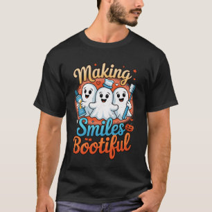 Lächeln bootischer Halloween Funny Ghost Denti T-Shirt