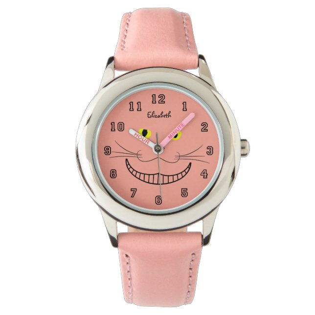 Lächeln Cheshire Transparente Cat Watch Armbanduhr (Vorderseite)