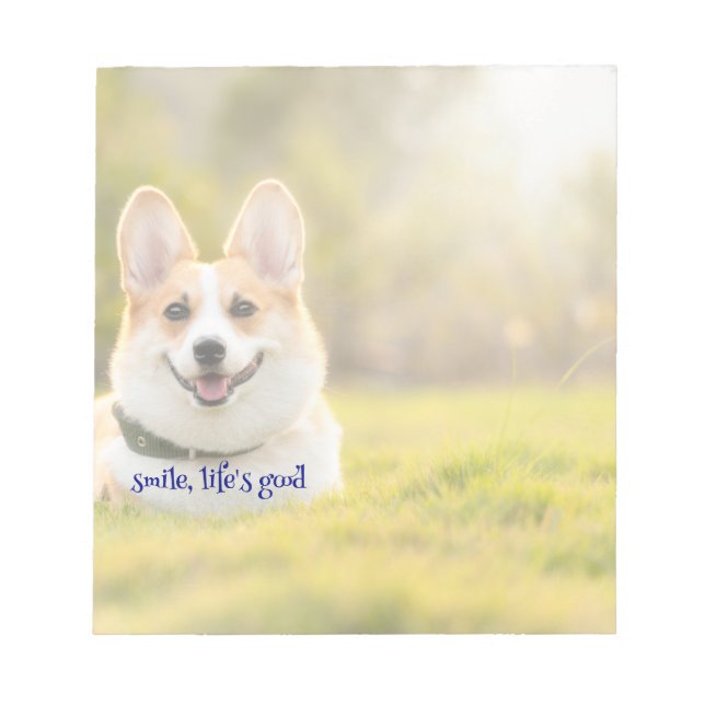 Lächeln, das Leben ist gut Notizblock (Vorderseite)