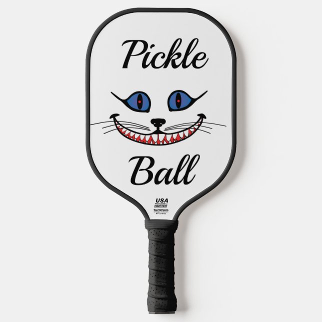 Lächeln der Cheshire-Katze BLAU Pickleball Schläger (Vorderseite)