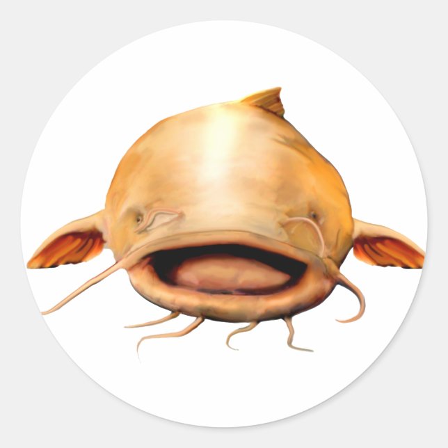 Lächeln der Fischerei Runder Aufkleber (Vorderseite)