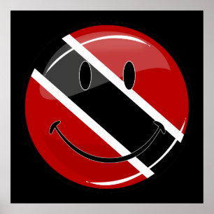 Lächeln der Flagge Trinidad und Tobago Poster