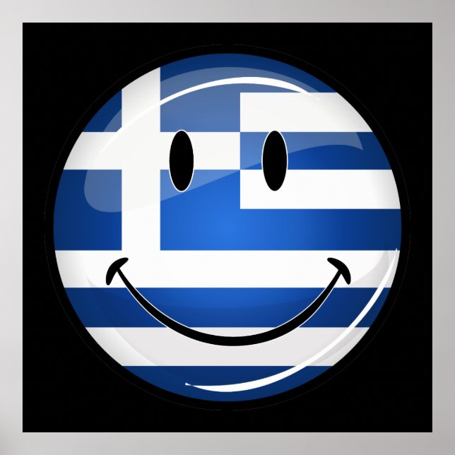 Lächeln der griechischen Flagge Poster (Vorne)