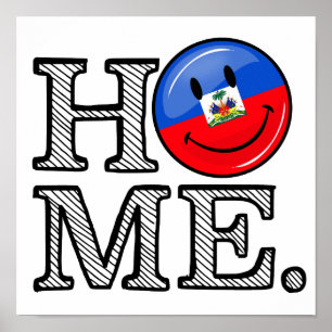 Lächeln der haitianischen Fahne Poster