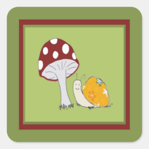 Lächeln der Schnecke durch einen Toadstool Sticker