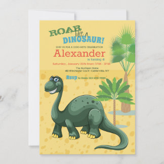 Lächeln Dino Geburtstagsparty Einladung