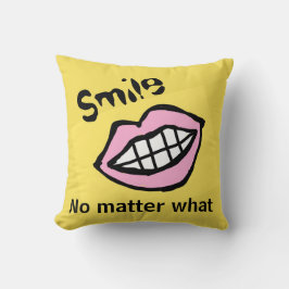 Lächeln, egal, was Cartoon Lippen Kissen