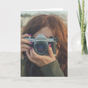 LÄCHELN! ES IST DEIN GEBURTSTAG! MÄDCHEN MIT KAMER KARTE