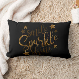 Lächeln Funkeln Glanz Gold Glitter Lendenkissen
