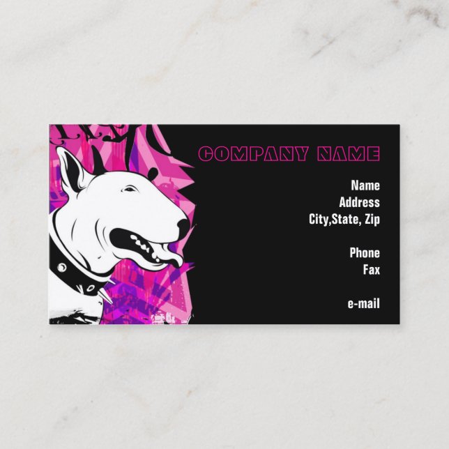 Lächeln für mich! Stier-Terrier illustriert Visitenkarte (Vorderseite)
