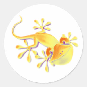 Lächeln Gecko   Erstellen Sie Ihren eigenen Hinter Runder Aufkleber