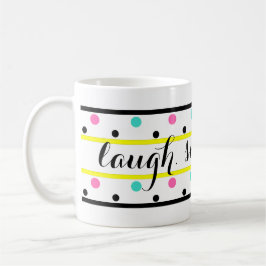 Lächeln Gelb Pink Türkis Polka Dots Kaffeetasse