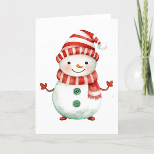 Lächeln gequetscht Snowman BLANK Feiertagskarte