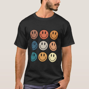 Lächeln Gesicht 70er glücklich lächelnd Gesicht T-Shirt