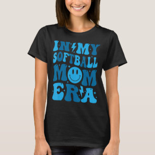 Lächeln Gesicht in meiner Softball-Mama Ära Groovy T-Shirt