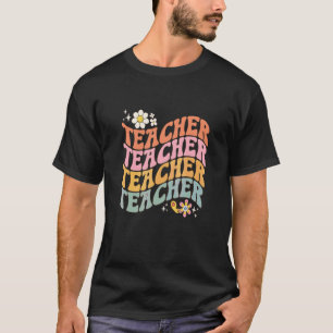 Lächeln Gesicht Lehrer Daisy Bunt Retro Groovy Tee