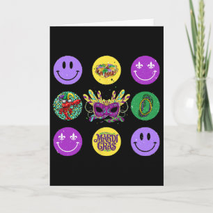 Lächeln Gesicht Mardi Gras Stimmung Fat Tuesday Ne Karte