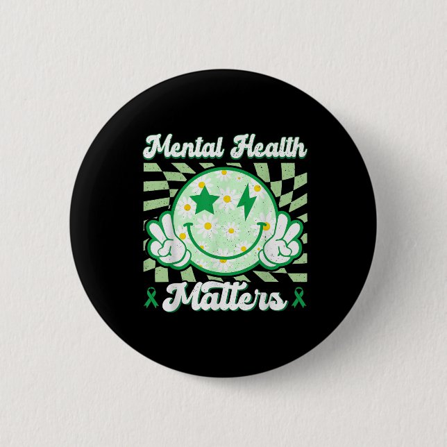 Lächeln glücklich Gesicht Niedliche Blume Mental H Button (Vorderseite)