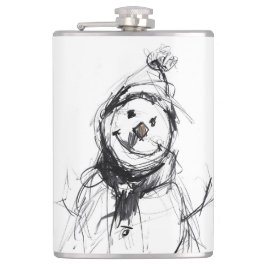 Lächeln glücklich Snowman Vinyl Wrapped Flask Flachmann