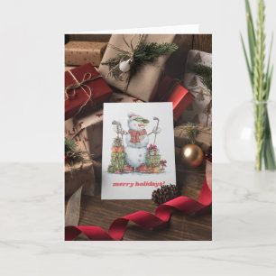 Lächeln Golfer Weihnachtskarte Feiertagskarte