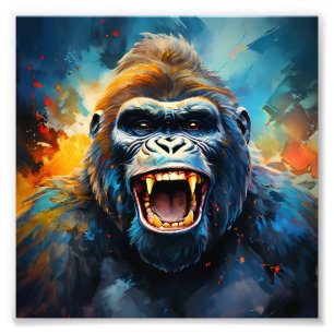 Lächeln Gorilla Fotodruck