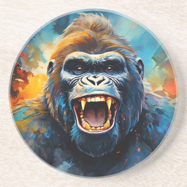 Lächeln Gorilla Getränkeuntersetzer (Vorne)