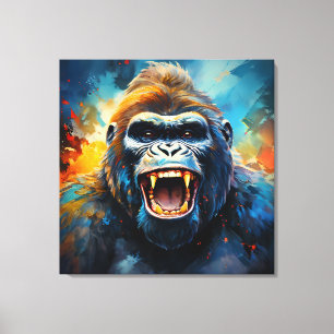 Lächeln Gorilla Leinwanddruck