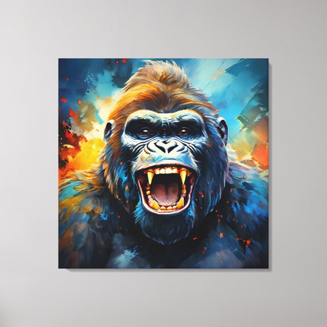 Lächeln Gorilla Leinwanddruck (Vorderseite)