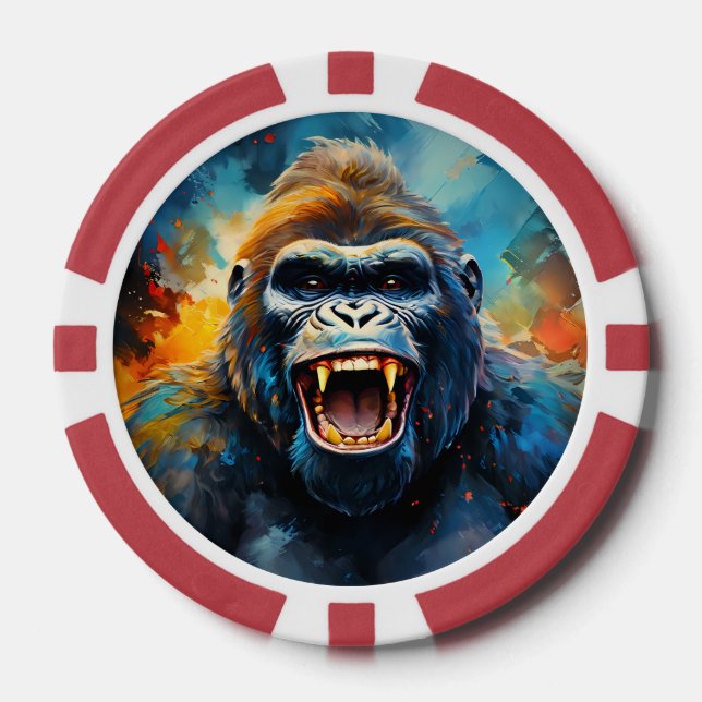Lächeln Gorilla Pokerchips (Vorderseite)