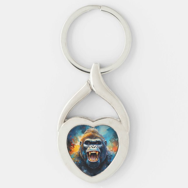 Lächeln Gorilla Schlüsselanhänger (Vorderseite)
