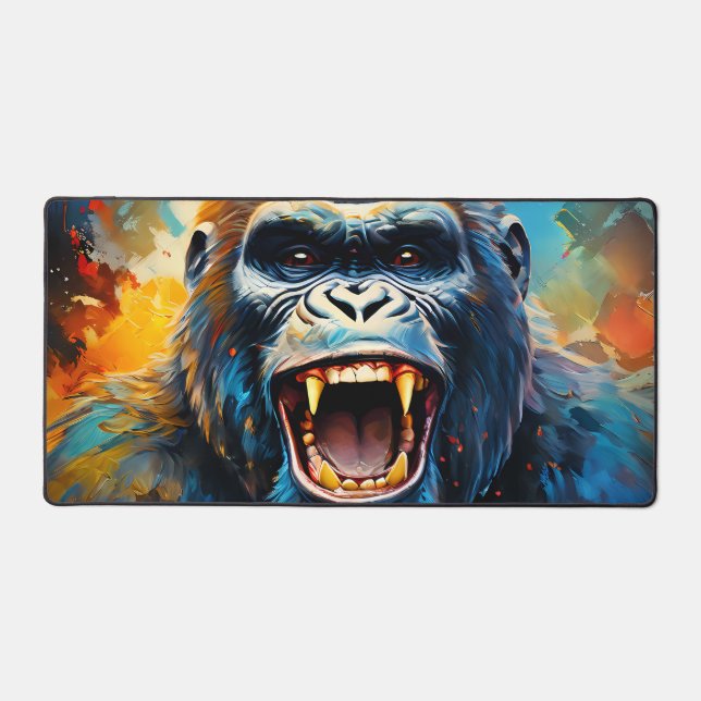 Lächeln Gorilla Schreibtischunterlage (Vorderseite)
