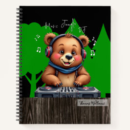 Lächeln Grizzly Bären DJ, Happy Music Jungle Notizbuch
