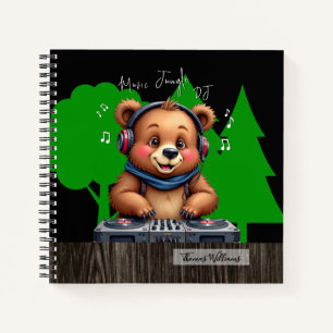 Lächeln Grizzly Bären DJ, Happy Music Jungle Notizbuch