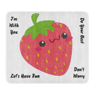 Lächeln hochschneiden: Happy Strawberry Schneidebrett