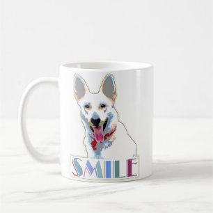 Lächeln Hund fröhlich Motivierend Spaß fröhlich Kaffeetasse