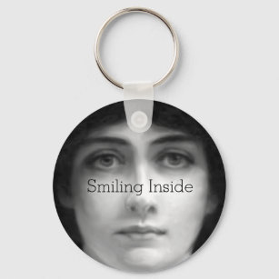 'Lächeln im Inneren' Goth/ Emo/ Autismus Schlüsselanhänger