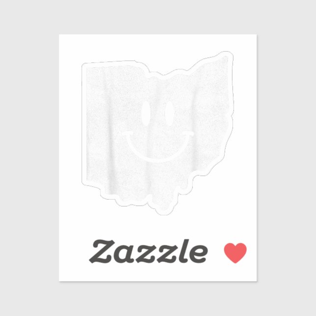 Lächeln in OH - Funny Ohio Happy Face Aufkleber (Blatt)