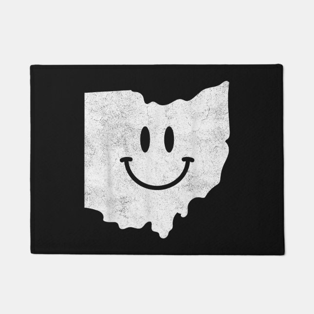 Lächeln in OH - Funny Ohio Happy Face Fußmatte (Vorderseite)