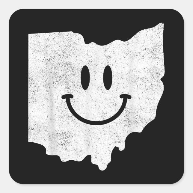 Lächeln in OH - Funny Ohio Happy Face Quadratischer Aufkleber (Vorderseite)