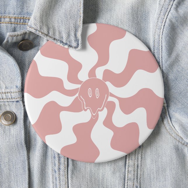 Lächeln in Rosa und Weiß Button (Beispiel)