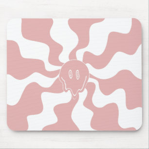 Lächeln in Rosa und Weiß Mousepad