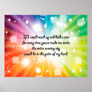 Lächeln Inspiration Happy Zitat Star Regenbogen Poster