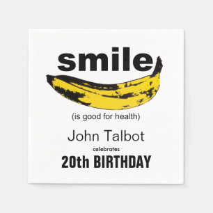 Lächeln ist gut 20. Geburtstagsparty Papier Napkin Serviette
