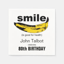 Lächeln ist gut 80. Geburtstagsparty Papier Napkin